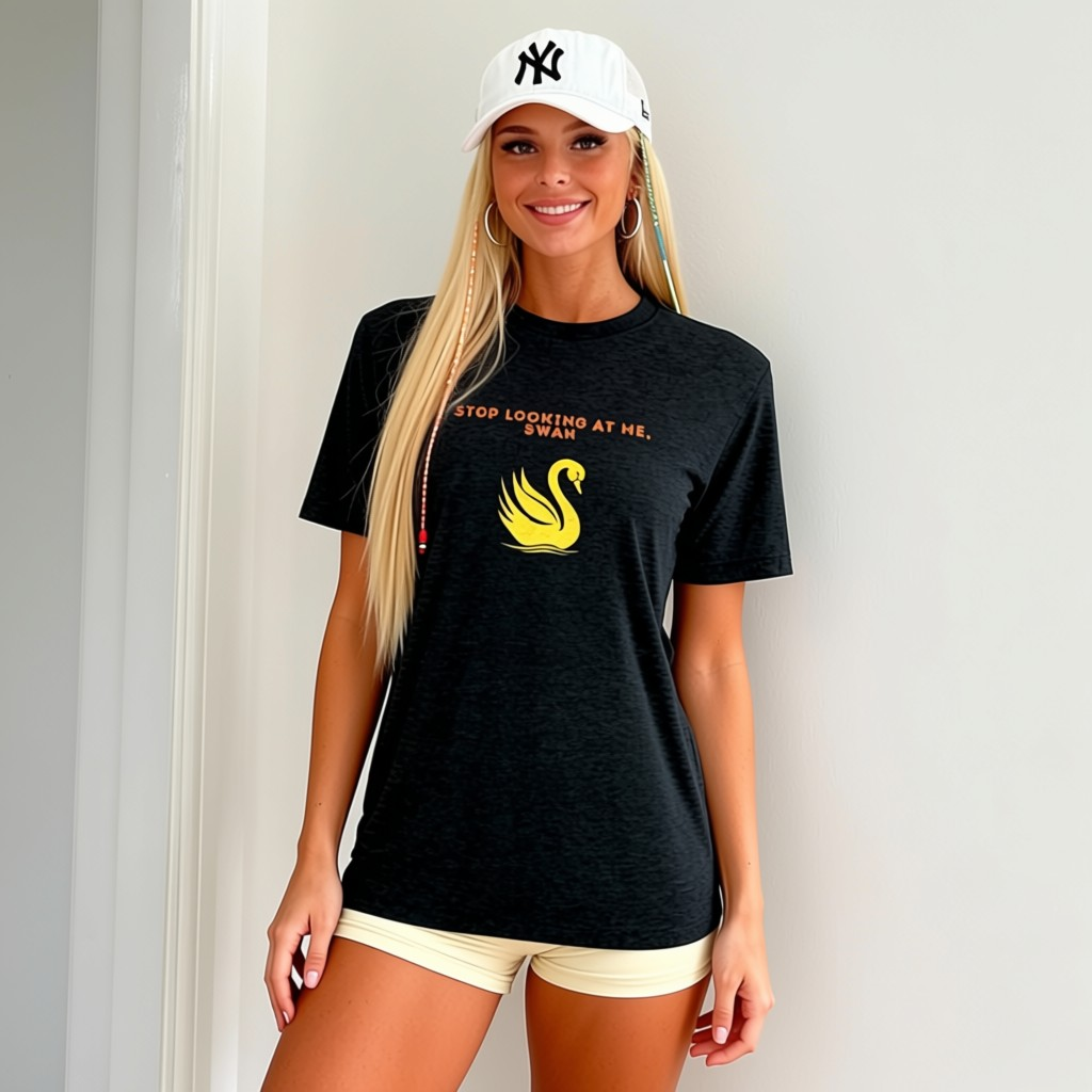 Stop Looking at me Swan Short Sleeve T-Shirt